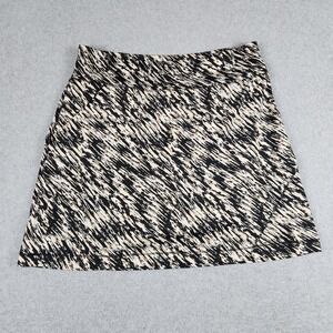 Chase 54 Skirt Womens Large Black Tan Abstract Brushstroke Golf Tennis Athletic
